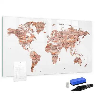 Tableau magnétique à dessiner ancienne carte sur briques