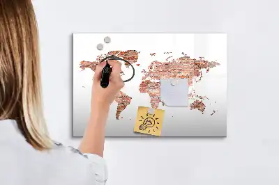 Tableau magnétique à dessiner ancienne carte sur briques