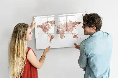Tableau magnétique à dessiner ancienne carte sur briques