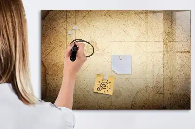 Tableau magnétique à dessiner motif ancienne carte du monde