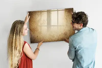 Tableau magnétique à dessiner motif ancienne carte du monde