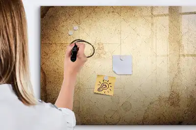 Tableau magnétique à dessiner motif ancienne carte du monde