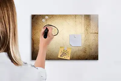 Tableau magnétique à dessiner motif ancienne carte du monde
