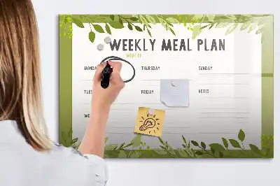 Tableau magnétique pour dessiner menu hebdomadaire