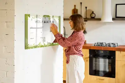Tableau magnétique pour dessiner menu hebdomadaire