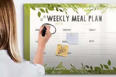 Tableau magnétique pour dessiner menu hebdomadaire