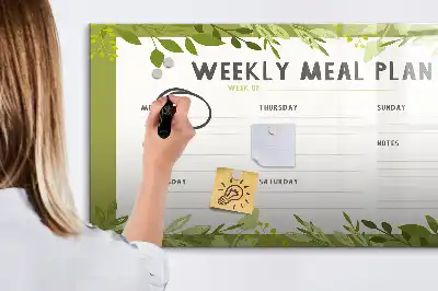 Tableau magnétique pour dessiner menu hebdomadaire