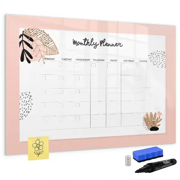 Tableau magnétique à dessiner avec motif de fleurs