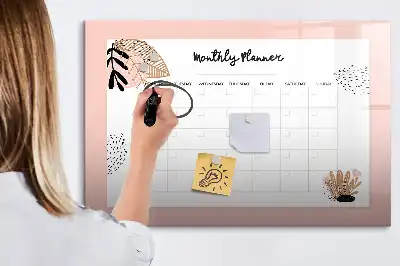 Tableau magnétique à dessiner avec motif de fleurs
