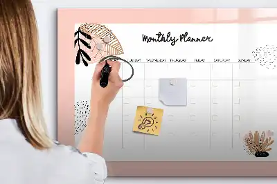 Tableau magnétique à dessiner avec motif de fleurs