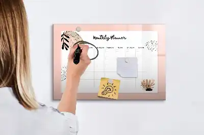 Tableau magnétique à dessiner avec motif de fleurs