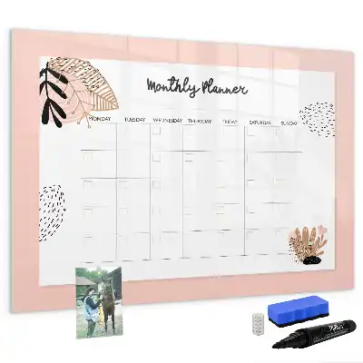 Tableau magnétique à dessiner avec motif de fleurs