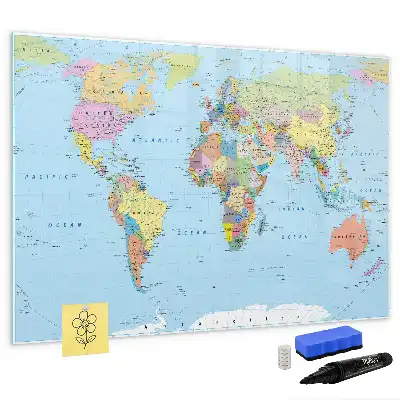 Tableau magnétique pour dessiner carte du monde