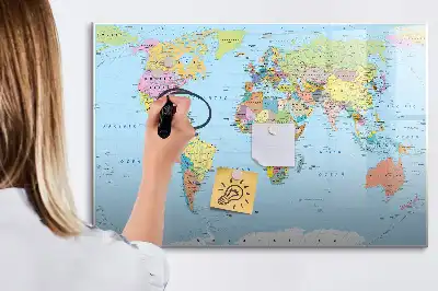 Tableau magnétique pour dessiner carte du monde