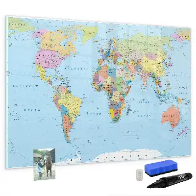 Tableau magnétique pour dessiner carte du monde