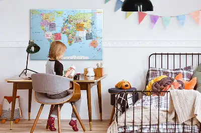 Tableau magnétique pour dessiner carte du monde