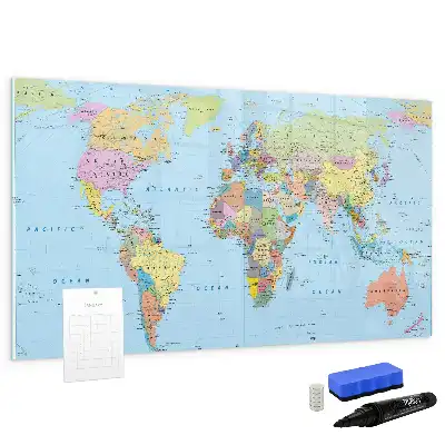 Tableau magnétique pour dessiner carte du monde