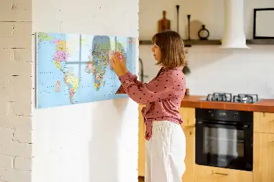 Tableau magnétique pour dessiner carte du monde