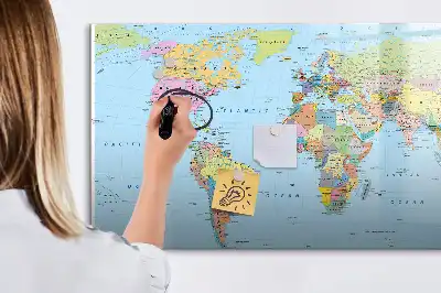 Tableau magnétique pour dessiner carte du monde