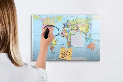 Tableau magnétique pour dessiner carte du monde