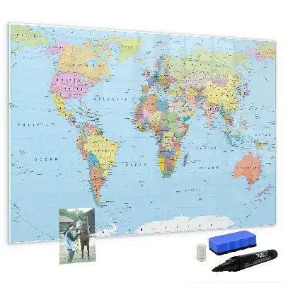 Tableau magnétique pour dessiner carte du monde