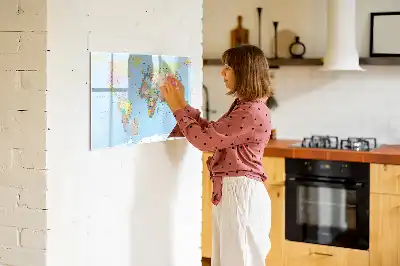 Tableau magnétique pour dessiner carte du monde