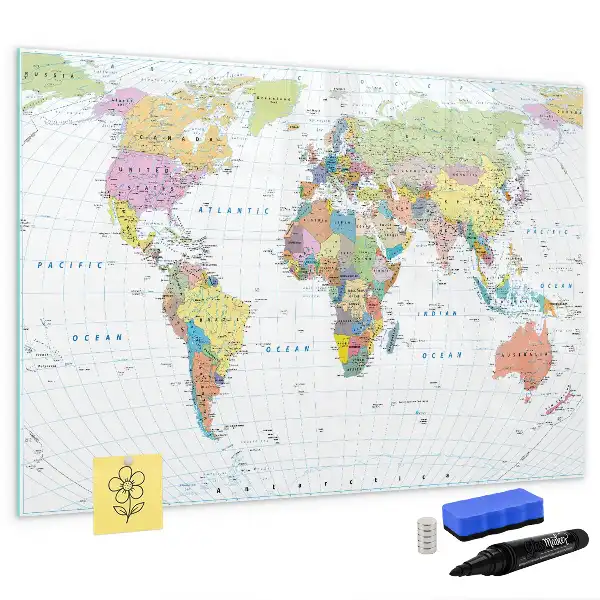Carte du monde tableau magnétique à dessiner