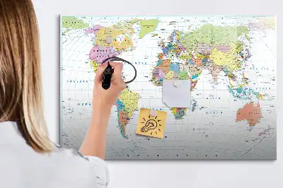 Carte du monde tableau magnétique à dessiner