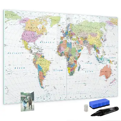 Carte du monde tableau magnétique à dessiner