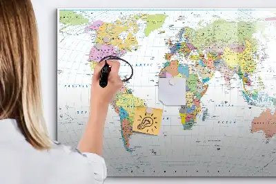 Carte du monde tableau magnétique à dessiner