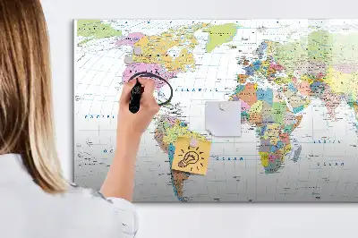 Carte du monde tableau magnétique à dessiner