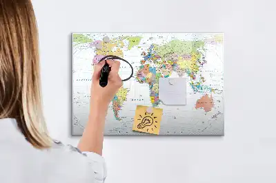 Carte du monde tableau magnétique à dessiner