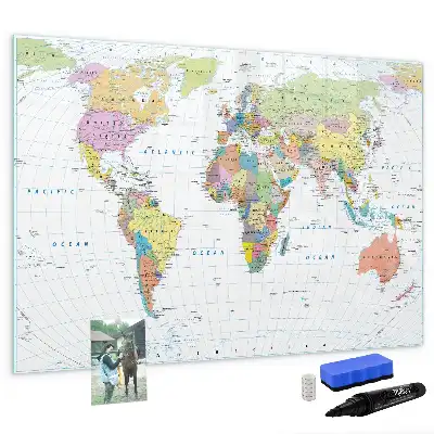Carte du monde tableau magnétique à dessiner