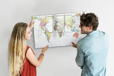 Carte du monde tableau magnétique à dessiner