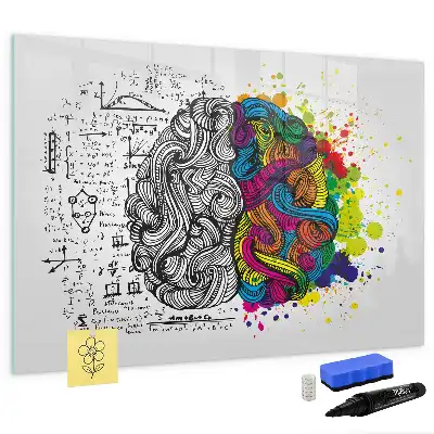 Tableau magnétique à dessiner abstraction du cerveau