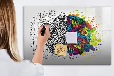 Tableau magnétique à dessiner abstraction du cerveau