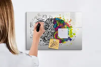 Tableau magnétique à dessiner abstraction du cerveau