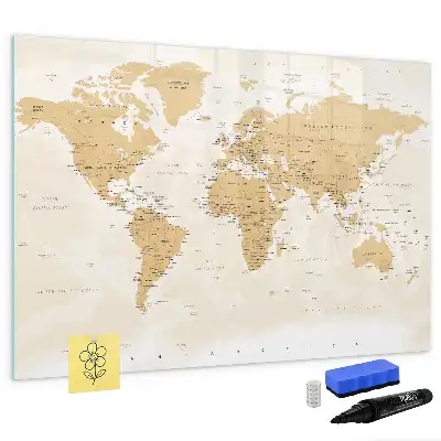 Carte politique du monde tableau magnétique pour dessiner