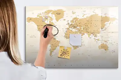 Carte politique du monde tableau magnétique pour dessiner