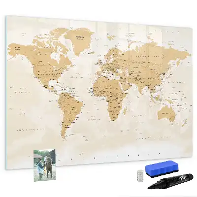 Carte politique du monde tableau magnétique pour dessiner