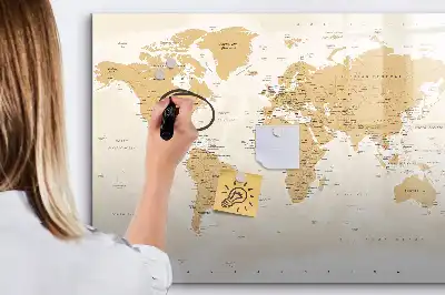 Carte politique du monde tableau magnétique pour dessiner