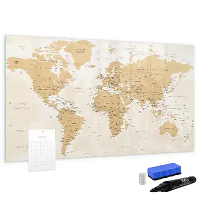 Carte politique du monde tableau magnétique pour dessiner