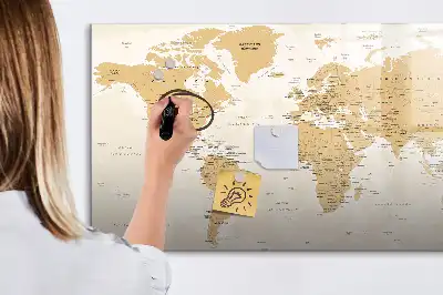Carte politique du monde tableau magnétique pour dessiner