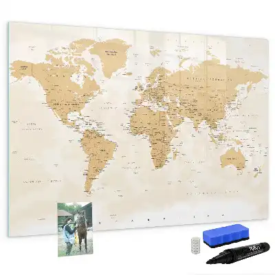 Carte politique du monde tableau magnétique pour dessiner