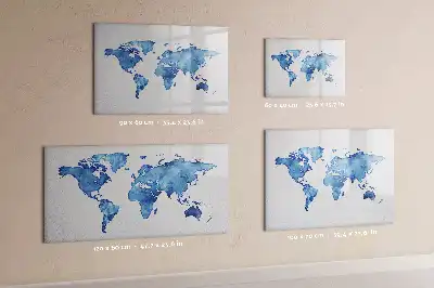 Tableau magnétique à dessiner carte du monde en aquarelle
