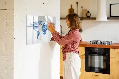 Tableau magnétique à dessiner carte du monde en aquarelle