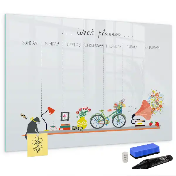 Planificateur hebdomadaire tableau magnétique pour dessiner