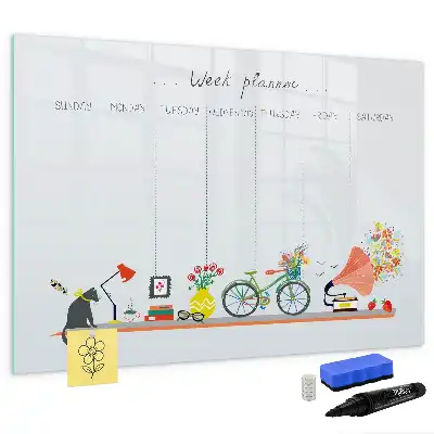 Planificateur hebdomadaire tableau magnétique pour dessiner