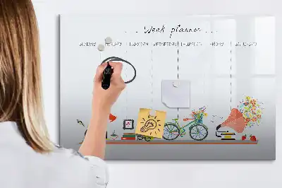 Planificateur hebdomadaire tableau magnétique pour dessiner