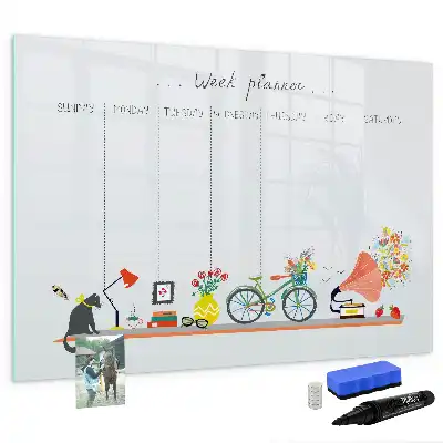Planificateur hebdomadaire tableau magnétique pour dessiner